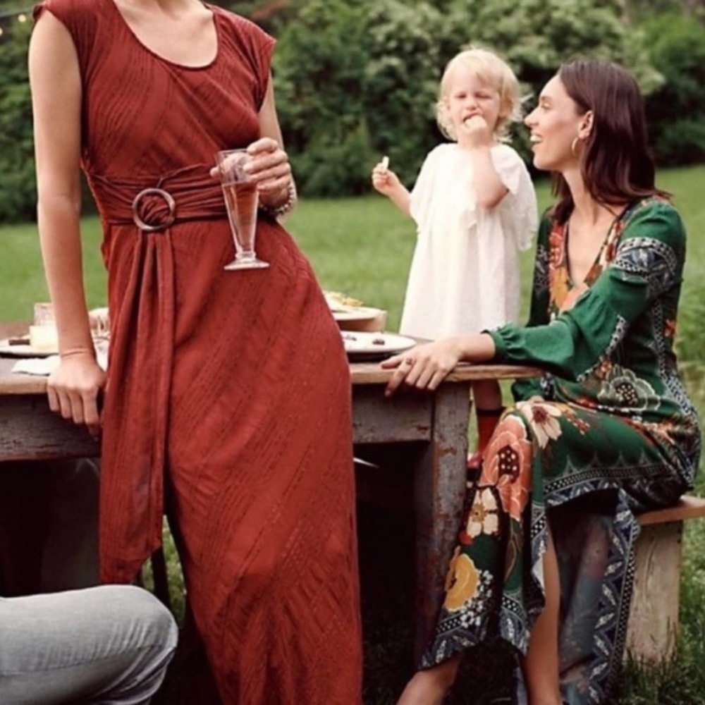 MOULINETTE SOEURS FOR ANTHROPOLOGIE Rusty Red Dress with Belt Size 0